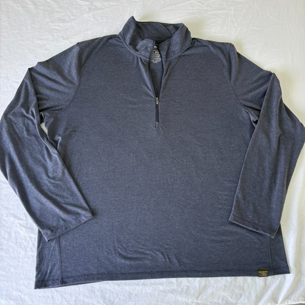 L.L.Bean Mens Blue Outdoor Performance Slightly Fitted 1/4 Zip Pullover Size‎ XL